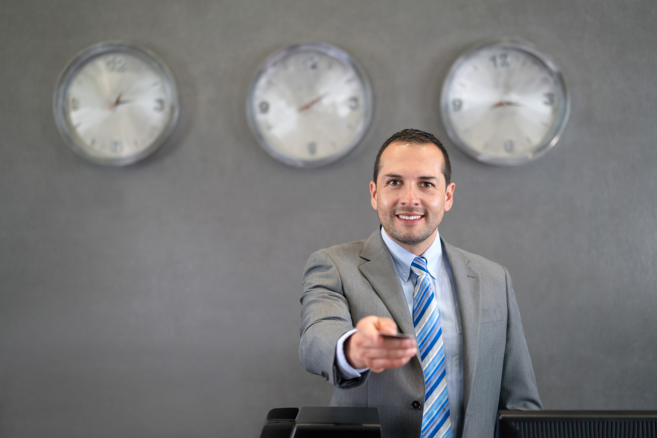 Hotel manager handling card key